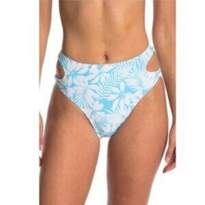 VYB Vicious Young Babes high waist bikini bottom blue white tropic cut-out new S